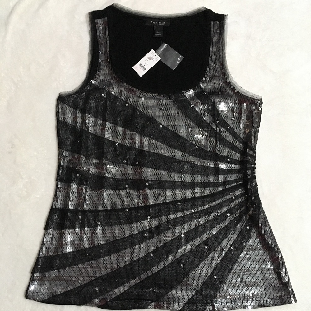 NWT White House Black Market Sequin Sunburst Tank